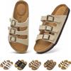 Wizshoe Sandali Donna in Pelle Comodi Ciabatte Estive Sabot Beige 39 EU