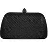 Boutique De FGG Mini pochette con strass per donne formali, borse da sera eleganti da sposa e pochette, pochette in cristallo, nero, Mini