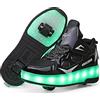 YongerYong Scarpe con Rotelle Pattini LED Luce per Ragazzi e Ragazze, Scarpe con Automatiche Rotelle Retrattile,Outdoor Multisport Ginnastica Running Sneaker per Bambino