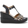 Stonefly Sandali con zeppa alta Stonefly ELY 24 223700 neri in pelle con stampa animale - Donna, Nero , 36 EU
