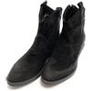 Elite - Made in Italy with love Scarpe Donna Elite Stivaletto texano Ricamato in Pelle di Vitello Nero Scamosciato D21EL11