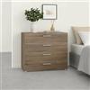 Dmora - Cassettiera Marinette, Settimino multiuso, Comò camera da letto, Mobile con cassetti, 80x40 h68 cm, Rovere