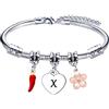 GUOYU Bracciale con Lettera Iniziale X,Bracciale Braccialetto Donna,Regalo Natale per Amica Collega Mamma Nonna Sorella, Regalo Compleanno Laurea Donna