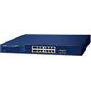 PLANET Switch di rete PLANET 16-Port 10/100/1000T 802.3at PoE + 2-Port 1000X SFP Web Smart Ethernet (240W Budget, 802.1Q VLAN, Link Aggregation, IGMP Gestito L2 Gigabit (10/100/1000) Supporto Power over (PoE) Blu [GS-2210-16P2S]