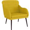 vidaXL Poltrona Gialla 63x76x80 cm Velluto, poltrona relax, poltrona per camera da letto, arredamento camera da letto, poltrona da soggiorno, sofà