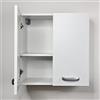 Jo-Bagno.it Pensile Armadietto DOMINA Bagno Sospeso da Parete Armadio Mobiletto Salvaspazio Bianco con 2 Ante e Ripiano 57.5 x 27 x 58 cm Cucina Lavanderia Lavatrice