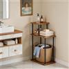 LANTUS Libreria mensola angolare per soggiorno, camera da letto, cucina, rustico, scaffale autoportante, 40 x 24 x 67 cm (legno bruciato)