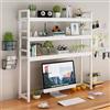 カドゥー KADEUX Ghiera in legno a 3 livelli da bancone libreria aperta libreria da ufficio organizer da scrivania espandibile da tavolo libreria struttura in metallo (colore: lavagna bianca+supporto bianco,