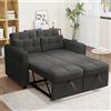 Gelukueub Design moderno: divano Loveseat, divano allungabile 3 in 1 con schienale regolabile, USB, tasche per braccioli e cuscini. Adatto per soggiorno, camera da letto, appartamento, ecc. (grigio + cotone