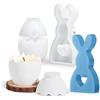 Augesak Stampi in Silicone Coniglio per Candele, Stampi in Silicone per Conigli Pasquali 3D, Stampi Silicone per Colata Uova di Pasqua, Portacandele Pasqua Stampo Silicone Guscio d'uovo per Regali di Pasqua