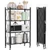 VELPAX Pieghevole Scaffali in Metallo con Ruote,4 Piano Ripiano Scaffale con Ruote,Soggiorno con 4 Ripiani,gehören Camera da Letto,caffale Pieghevole,Mobili per Cucina
