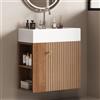 Lcoho Mobile da bagno con mobiletto sottolavabo da 55 cm, mobile per lavabo sospeso, bianco