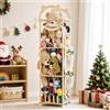Cepolawa Porta Peluche in Legno Massello, Contenitore per Peluche con Ruote Frenate a 360°, 151x46x46CM, per le Camere dei Bambini,Mobili per la Cameretta dei Bambini (Cupola)