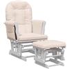vidaXL Poltrona Glider con Sgabello Rosa Chiaro in Tessuto