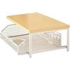 Solaughguy Carrello da cucina per forno a microonde con cestello estraibile inferiore, struttura in metallo resistente e MDF, ruote bloccabili, bianco o nero, ripiano compatto per piccoli (bianco)