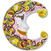 SICILIA BEDDA CAPACI Luna in Ceramica di Caltagirone, h 23/25 cm ca. (1Unità) Varie opzioni Colore e Decoro Casuale - Bordeaux