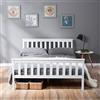 Shye Letto matrimoniale in legno massiccio con rete a doghe, letto in pino per adulti, bambini, ragazzi, bianco (140 x 200 cm)