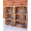 PYXIDAS Effetto Bruciatto, Naturale Cassette Legno- set di Portafrutta, dimensioni 75x40x30 cm - misura media, utilizzabile come contenitore o decorativo, (Effetto Bruciatto short,2)