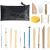 Cutefat Set di 17 Strumenti per Ceramica - Attrezzi Argilla Legno