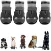 CAPASTEC Stivali per Cani 4 Pezzi Scarpe Cane Traspirante Antiscivolo con Cinghie Riflettenti Regolabili Protezione Zampe Cane per Cani Taglia Piccola Media, Neri 7#, Larghezza 6.5cm