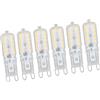 LUCKDANO Lampadina LED G9 Dimmerabile a Risparmio Energetico 5W per Plafoniera 6 Lampadine Orizzontali con Copertura Trasparente (Bianco naturale 220-240v)