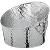 cilio Refrigeratore per bevande, refrigeratore per bottiglie in metallo, effetto martello, con 2 manici, contenitore refrigerante per vino, spumante, birra, bottiglie e lattine, secchio per cubetti di
