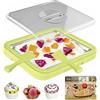 LAIKAIEU Macchina Gelatiera Istantanea Con Coperchio Trasparente E 2 Spatole, Padella Per Gelato Per Adulti E Bambini, Per Preparare Panna Montata, Yogurt Gelato, Sorbetto (Verde,L)