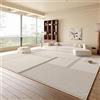 Pmnadfdag Tappeto Salotto Grandi 200 x 250 cm Tappeti Morbido Pelo Corto Antiscivolo Tappeto Soggiorno Camera da Letto Linee geometriche moderne beige grigio