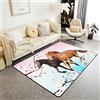 Loussiesd Tappeto da cavallo, 100 x 150 cm, morbido, accogliente, motivo a cavallo, ciliegia, fiore, resistente alle intemperie, decorazione per pavimenti per bambini, camera da letto, soggiorno, per cucina e