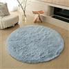Hearda Tappeto Rotondo Salotto Pelo Lungo Shaggy, Tappeto Peloso per Camera da Letto Morbido e Soffice Tappetino Peloso Pelo Lungo Moderno Lavabile con Fondo Antiscivolo (Azzurro D,120cm)