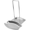 POPETPOP Porta Mestoli e Supporto Coperchio in Acciaio Inossidabile, Argento | Organizer Cucina Multifunzionale, Salvaspazio per Piano Cottura, senza Foratura a Parete, per Casa