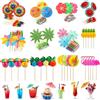 xutong Set di 120 decorazioni da cocktail con ombrello, fenicottero, ananas, palma, 11-14,7 cm