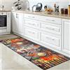 CARPETIA Tappeto Corridoio Cucina Tappeto Cucina 80 x 200 cm Spezie Erbe Stecche di Cannella Stoviglie Mestolo antiscivolo lavabile