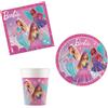 Tresorí Kit Party Tavola realizzato per Barbie Fantasy per 8 persone (36 pezzi: 8 piatti Ø23cm, 8 bicchieri 200ml, 20 tovaglioli 33x33cm) (8)