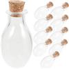 POPETPOP Set 10 Bottiglie di Vetro Piccole Mini Contenitori Trasparenti con Tappo in Sughero Resistente e Facile da Usare per Conservazione per Decorazioni e Bomboniere