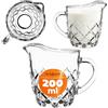 KADAX Bricco per latte in vetro, caraffa per latte con manico, caraffa per panna, brocca per salse, piccola caraffa in vetro per latte, panna, salsa, caffè, facile da pulire (200 ml, rombo)