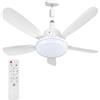 WRMING Ventilatore da Soffitto E27 con Luce e Telecomando, 62 cm,3 Velocità