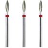 Natury Nails Set di 3 frese diamantate per unghie da 2,3 mm, per manicure russa, cuticola (grana fine)