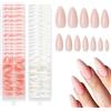 YZIRVNZ 240 Pezzi Unghie Finte Mandorla Press On, Kit Unghie Finte Adesive Rosa e Bianche con Adesivi in Gel per Unghie, Unghie Finte Medie per Manicure Fai da Te Professionale, Set Completo Nail Art