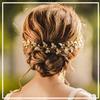 Wenxiaw Cerchietto con Foglie in Oro Rosa Accessori per Capelli Prima Comunione Cerchietto da Sposa Argento per Matrimonio, Sposa o Damigella d'onore, Accessori per Capelli da Sera da Donna, 47 cm, Oro Rosa