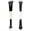 Voxlara 2 Pezzi Pennello per Fondotinta e Correttore, Pennelli per Trucco a Doppia Estremità, Pennelli per Contouring, Pennelli per Trucco Viso per Polveri Liquide e Cremose, 19 cm, Nero + Bianco