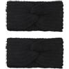 GZDAOXIA 2 Pezzi Fascia Capelli Donna,fascia invernale,Fasce per Capelli Invernale,Capelli Maglia Tenere,Fascia Capelli Elastica versatile per inverno(nero)