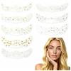 YHNMMNO 8 Pezzi Freckles Glitter Facial Tattoo Tatuaggi Temporanei Viso Brillantini Viso Impermeabili e Lunga Tenuta Tatuaggi Glitterati Adesivi per Trucco per Festival Feste Carnevale e Concerti