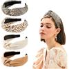LOPHE Cerchietto Donna Elegante, 4 Pezzi Knot Hairbands Fasce per Donne e Ragazze, Annodato Fasce per Capelli Cerchietto Boho Retrò, Accessori per Capelli Antiscivolo(A)