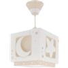 Dalber Lampada da soffitto a sospensione per bambini Dalber Moonlight, luna e stelle, beige chiaro di luna, 63232MB, E27, lampade per bambini, maschietti, femminucce e neonati.