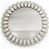 DRW Specchio da parete rotondo in metallo bianco decape, 89 x 89 x 4 cm