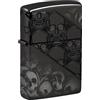 Zippo Skulls - Accendino a forma di teschio nero lucido, multi taglio/immagine fotografica a 360°, ricaricabile, riutilizzabile, design antivento, scatola regalo, made in USA