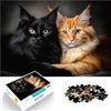 AITEXI Puzzle 1000 pezzi per adolescenti Gatti Maine Coon neri e arancioni Difficile e sfidante Attività divertenti a casa, regali di compleanno, regali di viaggio, 52x38cm