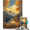 LKSDCBOT Puzzle 1000 pezzi per adolescenti Lago di montagna autunnale Allena il tuo cervello e le tue mani perché è ideale come regalo per tutta la famiglia 52x38cm
