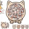Xpwghap Morandi-colored Cat-shaped Wooden Jigsaw Puzzle,135-piece Colored Cat Shaped Wooden Jigsaw Puzzle,Detailed Cats-Themed Pieces,Creative Gift for Cats Lovers and Puzzle Enthusiasts-B